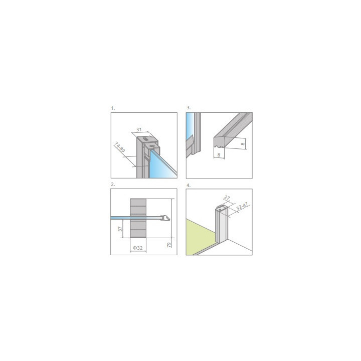 Drzwi prysznicowe Radaway Nes KDS II 120, lewe, 1200x2000mm, srebrny profil