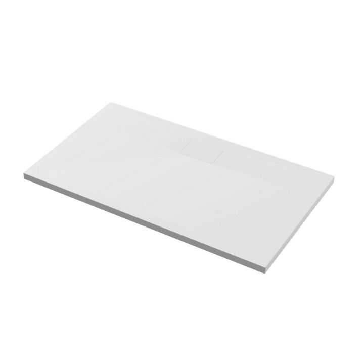 Brodzik akrylowy prostokątny Excellent Zero 140x80 cm niski z klapką, biały