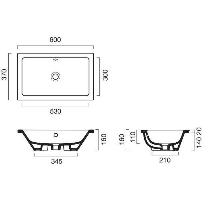 Umywalka podblatowa, Catalano Zero Light, średnica 40 cm