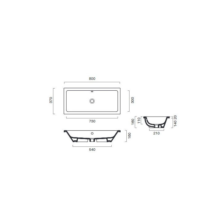 Umywalka wpuszczana w blat lub podblatowa Catalano Zero, 80x37cm, biała