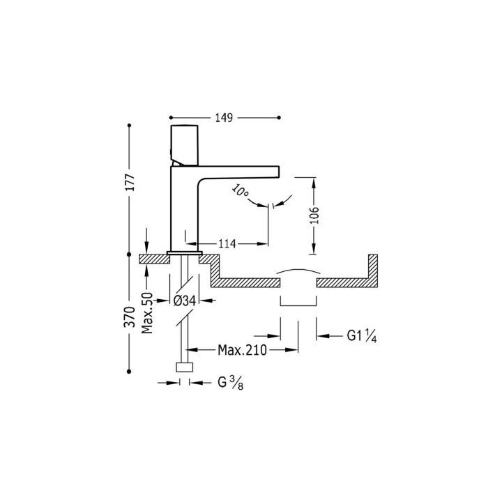 Bateria umywalkowa Project Tres, stojąca, biały mat