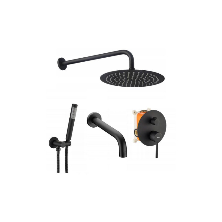 Zestaw wannowo-prysznicowy Rea Lungo Black - czarny