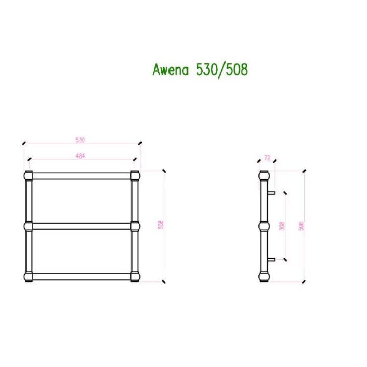Grzejnik Imers Minimal 1 53x90 cm - biały