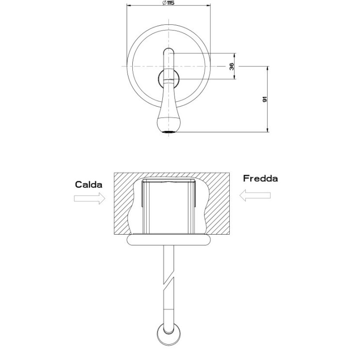 Podtynkowa bateria wannowa Gessi Goccia, wylewka 70-300mm, jednouchwytowa, chrom