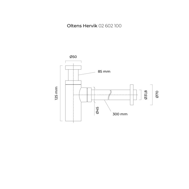 Syfon umywalkowy Oltens Hervik, chrom