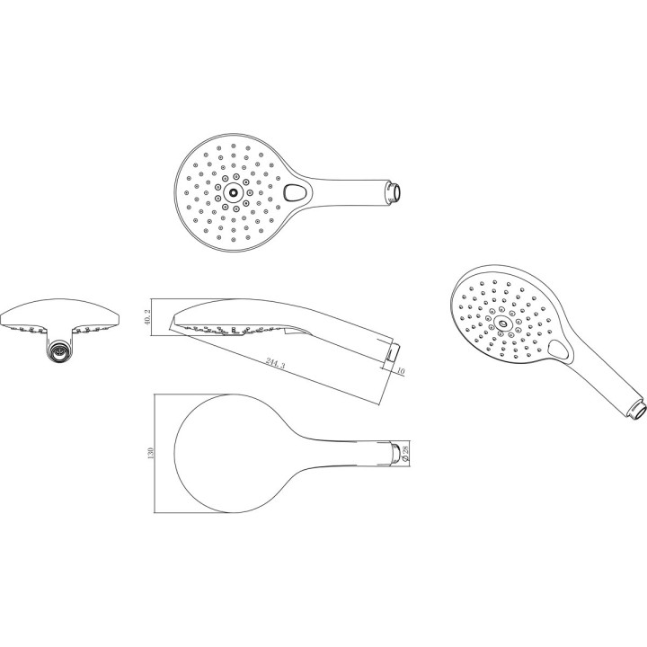 Słuchawka prysznicowa Oltens Saxan EasyClick, 3-strumieniowa, chrom