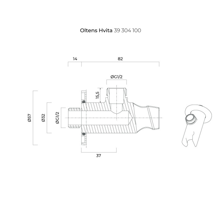 Przyłącze kątowe Oltens Hvita, chrom