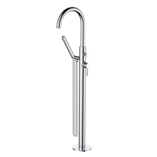 Wannowa bateria wolnostojąca Oltens Molle, z kompletem natryskowym, czarny mat