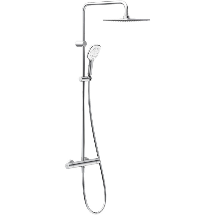 Zestaw prysznicowy Oltens Atran (S) z baterią termostatyczną, kwadratowa deszczownica, chrom