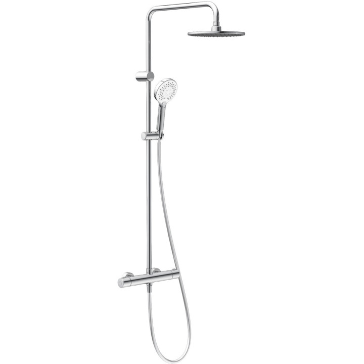 Zestaw prysznicowy Oltens Atran (S) z baterią termostatyczną, kwadratowa deszczownica, chrom