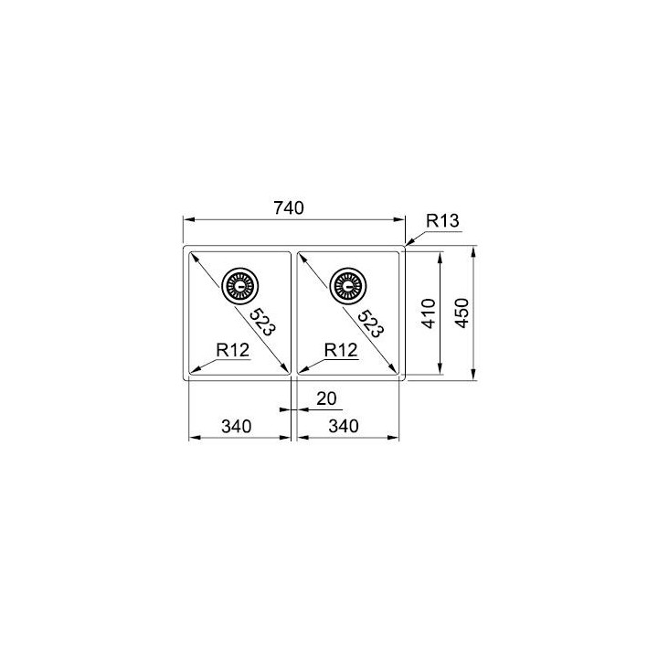 Zlewozmywak stalowy Franke BOX 220/120-34-34 - stal szlachetna jedwab
