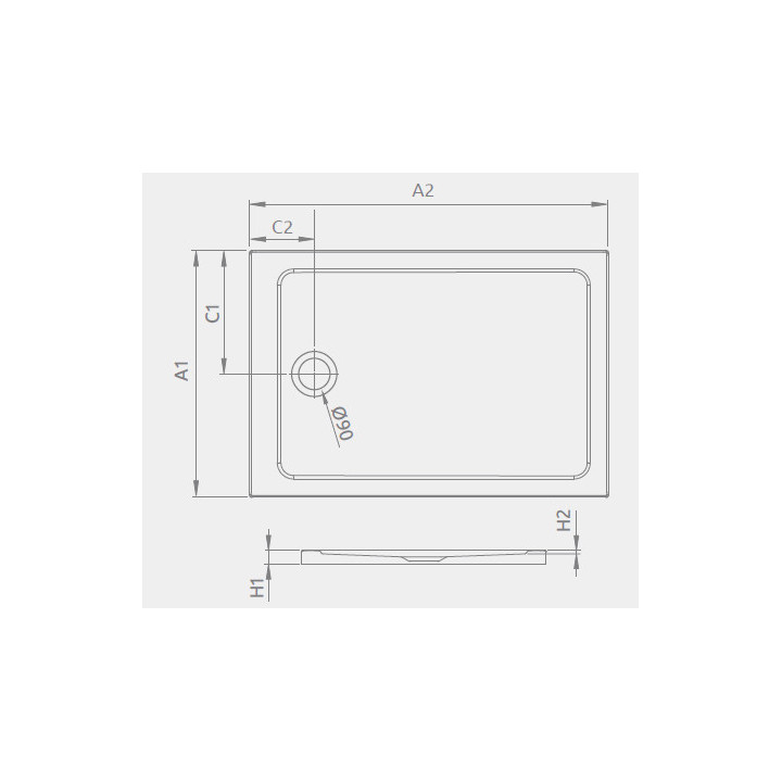 Brodzik akrylowy Radaway DOROS F 80x120 cm