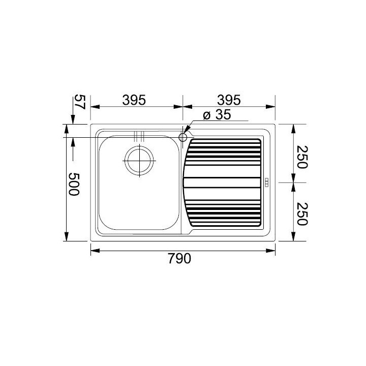 Zlewozmywak stalowy Franke LOGICA 611-79 lewa - stal szlachetna jedwab