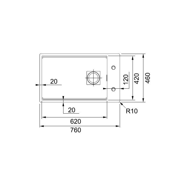 Zlewozmywak z Fragranitu Franke KANON 110-62 - kamienny szary