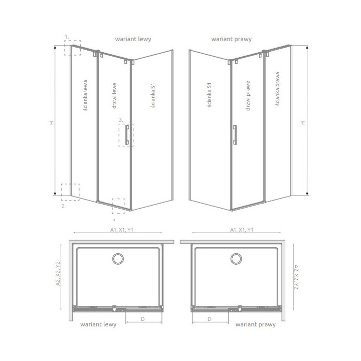 Front kabiny prysznicowej Radaway Espera Pro KDJ 100, lewy, 1000x2000mm, profil chrom