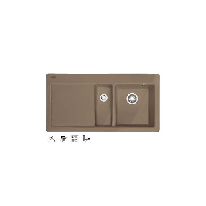 Zlewozmywak ceramiczny Franke MYTHOS 651-100 lewy - czarny mat