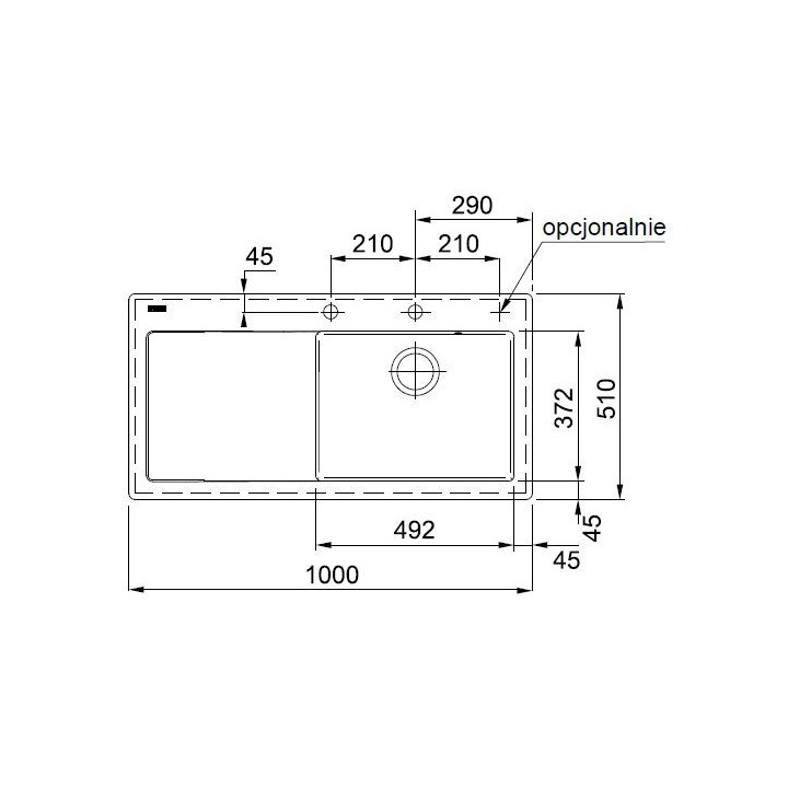 Zlewozmywak ceramiczny Franke MYTHOS 611-100 lewy - biały polarny