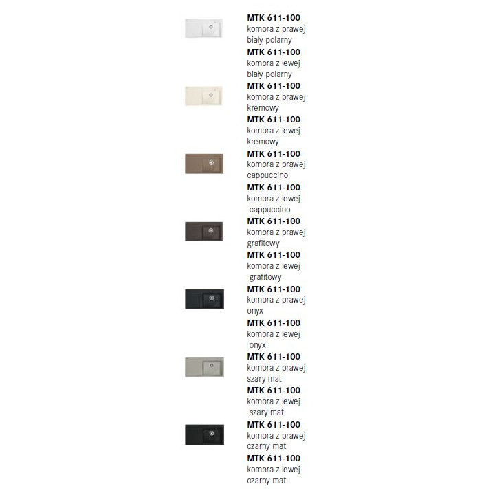 Zlewozmywak ceramiczny Franke MYTHOS 611-100 prawy - onyx