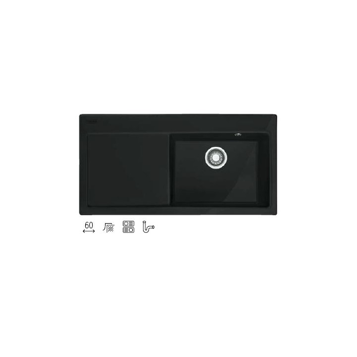 Zlewozmywak ceramiczny Franke MYTHOS 611-100 prawy - czarny mat