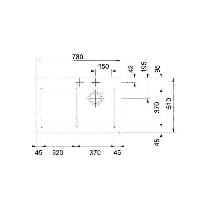 Zlewozmywak ceramiczny Franke MYTHOS 611-78 prawy - kremowy