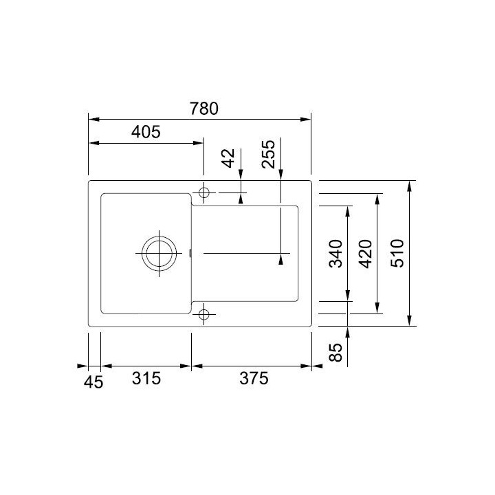 Zlewozmywak ceramiczny Franke MARIS 611-78 - onyx