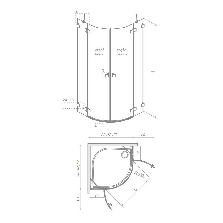 Drzwi prysznicowe do wnęki Radaway Espera Pro DWJ 160, prawe, 1600x2000mm, ciche domykanie, profil chrom