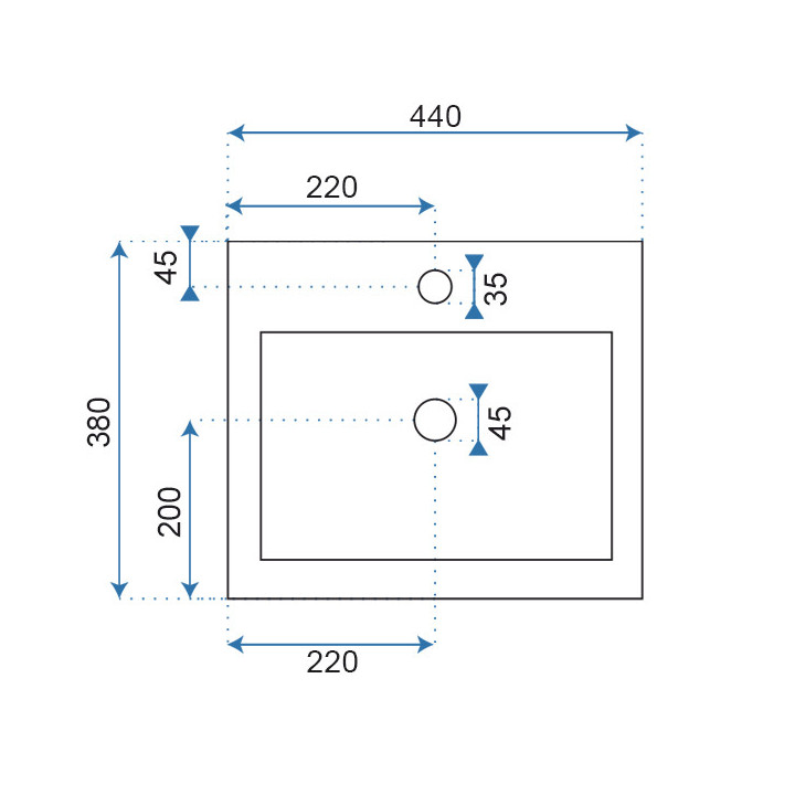 Umywalka wolnostojąca Rea Daria, 44x38cm, biała