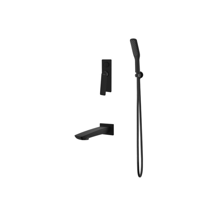 Podtynkowy zestaw wannowo-natryskowy Vedo Desso Nero, czarny mat