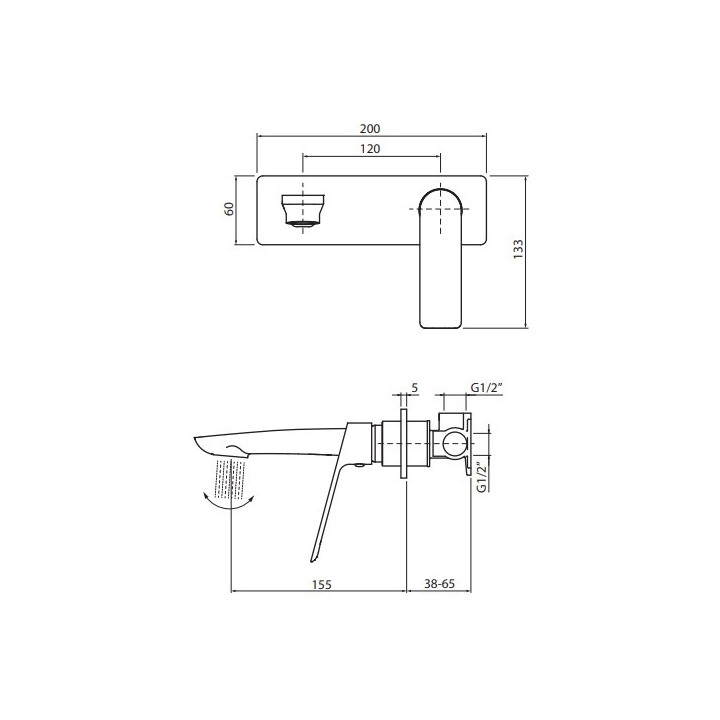 Bateria umywalkowa Vedo Desso Nero, podtynkowa, czarny mat