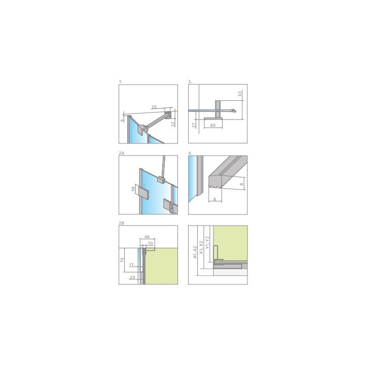 Część prawa kabiny Radaway Essenza Pro Gold KDD, 1000x2000mm, szkło przejrzyste, złoty profil