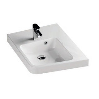 Umywalka narożna Ravak BeHappy II, lewa, 50 cm z otworami - biała