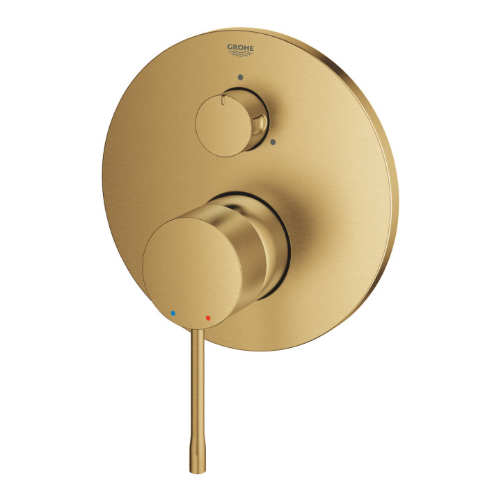 Bateria wannowo-natryskowa Grohe Essence ścienna, jednouchwytowa 3-odbiorniki - brushed cool sunrise