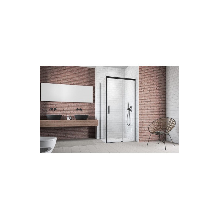 Ścianka boczna Radaway Idea Black KDJ S1 120 LEWA 118-119.5x200.5cm, szkło przejrzyste, profil czarny
