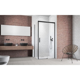 Ścianka boczna Radaway Idea Black KDJ S1 110 LEWA 108-109.5x200.5cm, szkło przejrzyste, profil czarny