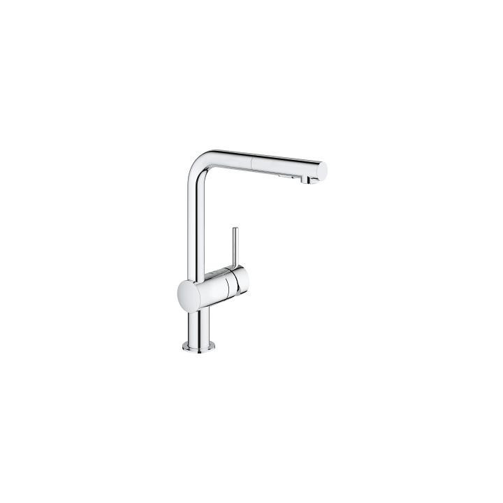 Bateria kuchenna z wyciąganą wylewką GROHE Minta 1/2" stojąca, wys. 328 mm, jednouchwytowa - chrom