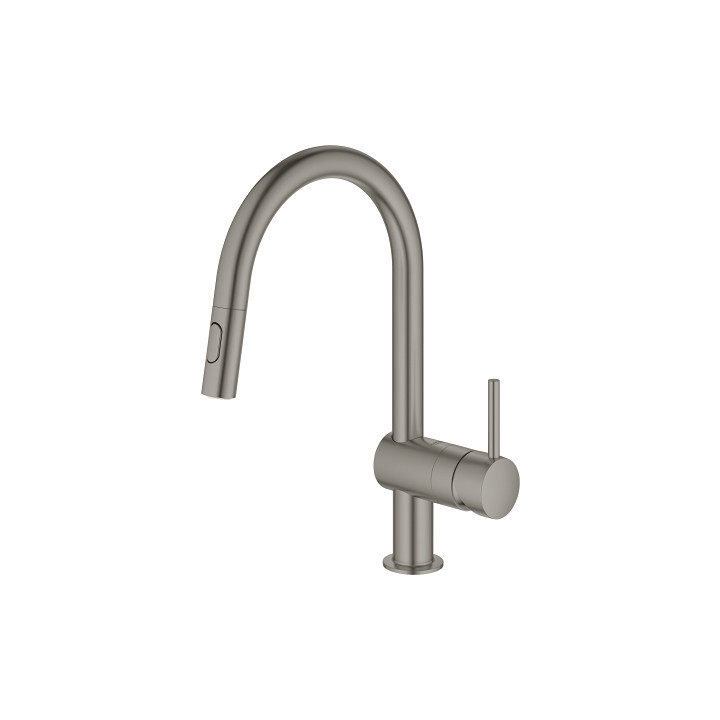 Bateria kuchenna z wyciąganą wylewką GROHE Minta 1/2", jednouchwytowa - brushed hard graphite