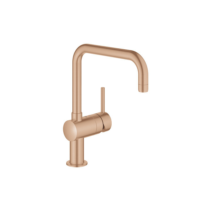 Jednouchwytowa bateria kuchenna z obrotową wylewką Grohe Minta, DN 15 - brushed warm sunset