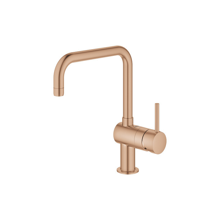 Jednouchwytowa bateria kuchenna z obrotową wylewką Grohe Minta, DN 15 - brushed warm sunset