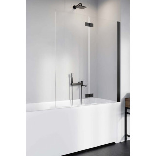 Parawan nawannowy Radaway Nes 8 Black PNJ I, prawy, szkło przejrzyste, 60x150cm, czarny profil
