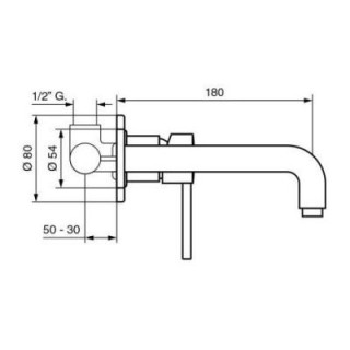Bateria umywalkowa podtynkowa Emmevi Piper, wylewka 18 cm - czarna