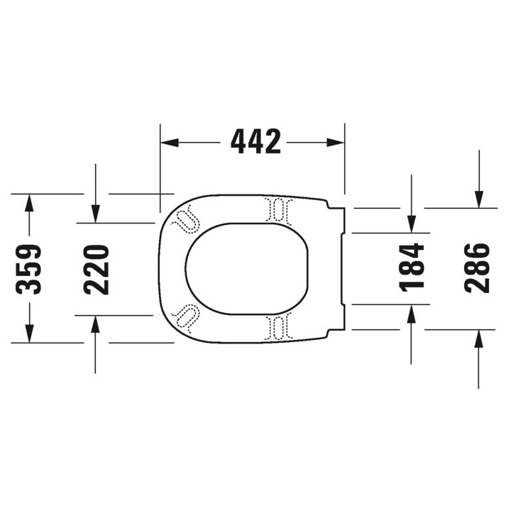 Deska WC Duravit D-Code Vital, wolnoopadająca, 48x35cm, biała