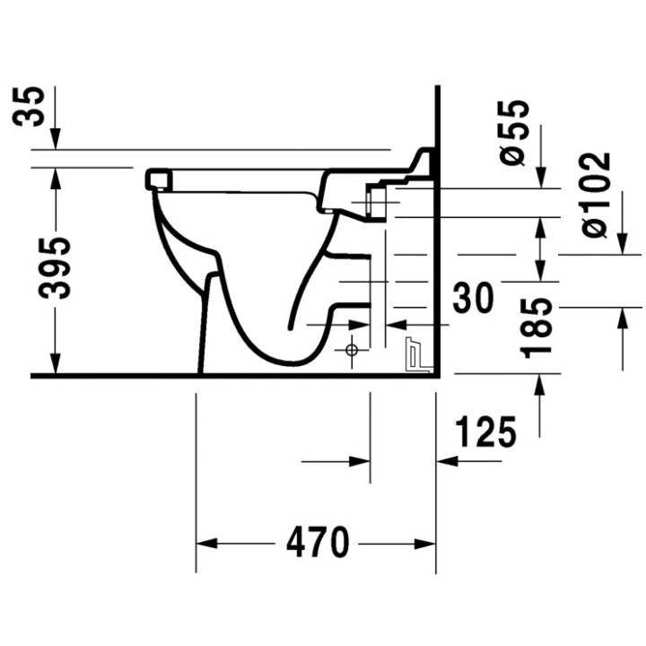 Miska WC stojąca Duravit Starck 3, 56x36cm, HygieneGlaze, biała