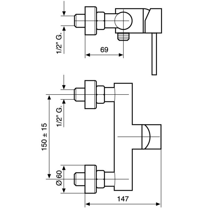 Bateria wannowa natynkowa Emmevi Piper chrom- sanitbuy.pl