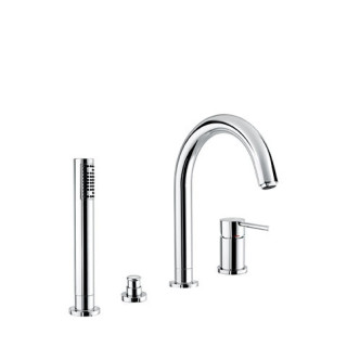 Bateria wannowa 4-otworowa Emmevi Piper czarny mat- sanitbuy.pl