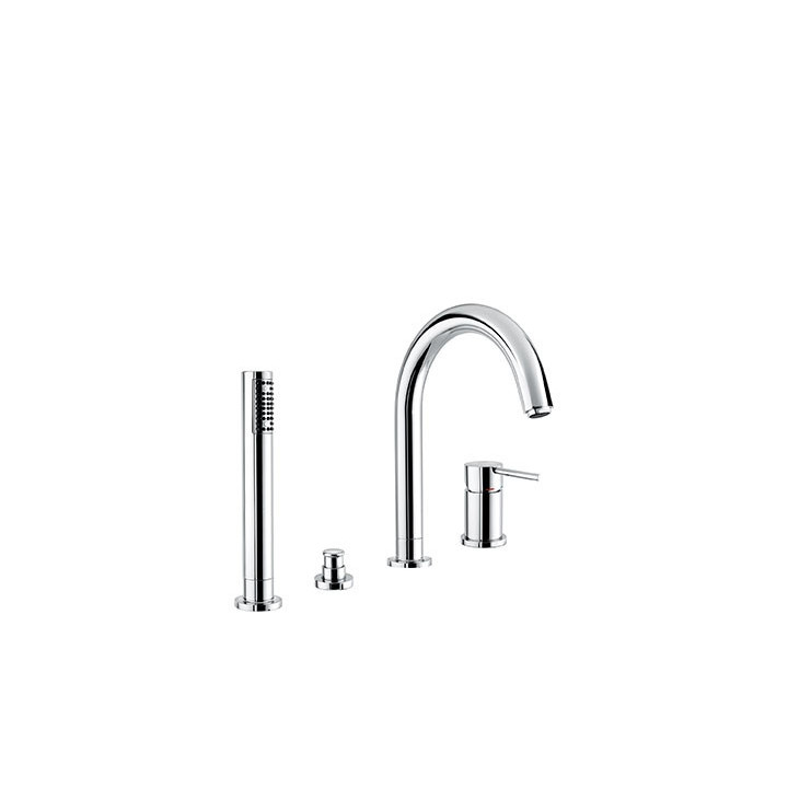 Bateria wannowa 4-otworowa Emmevi Piper czarny mat- sanitbuy.pl