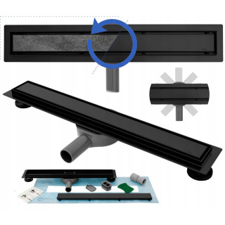 Odpływ liniowy Rea Neo Pro, 60cm, zestaw 2w1, czarny mat