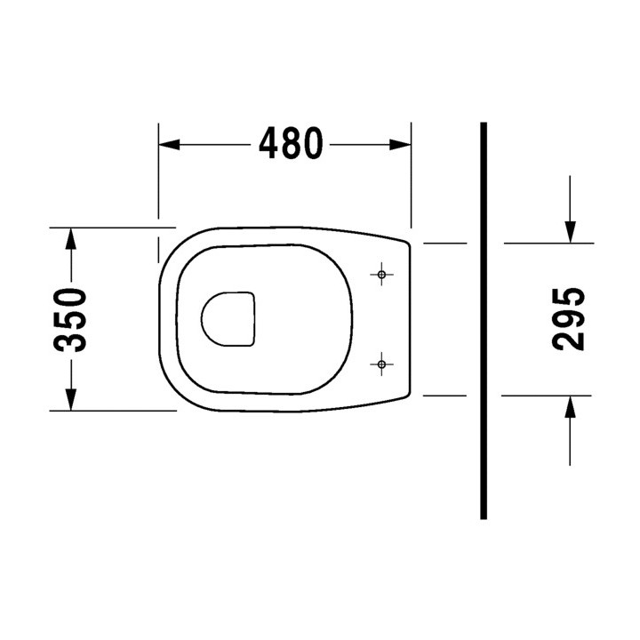 Miska stojąca Duravit D-Code, 48x35cm, odpływ poziomy, HygieneGlaze, biała
