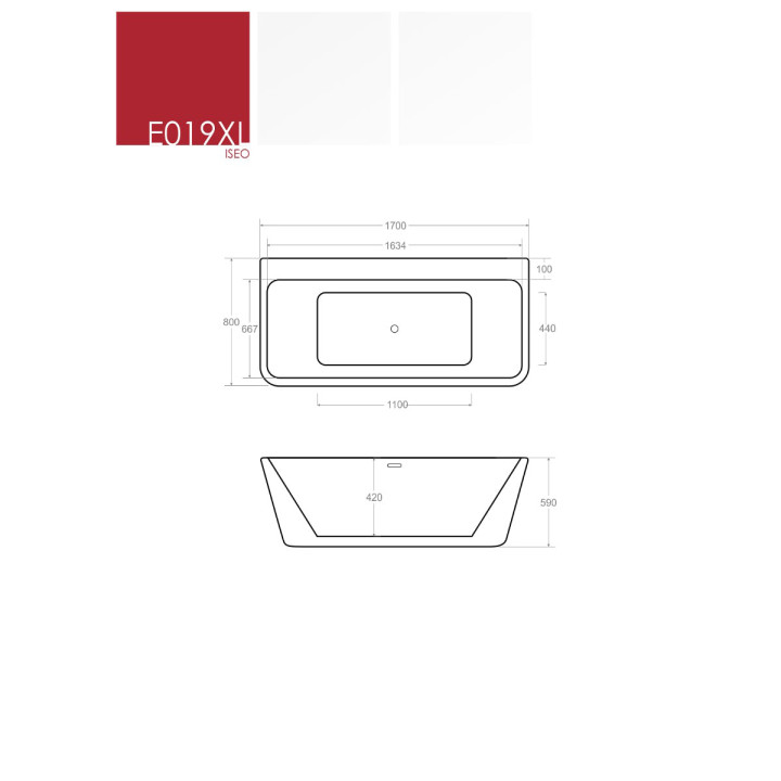 Wanna wolnostojąca Corsan Salina 160 cm, biała