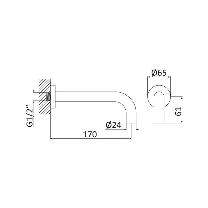 Wylewka wannowa Bruma Elor, 170mm, sunrise