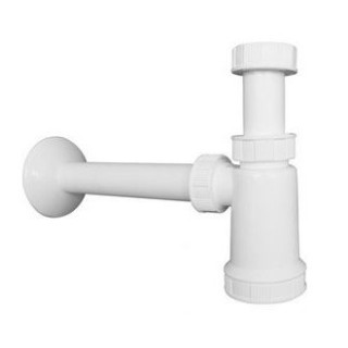 Syfon umywalkowy butelkowy Oltens Harkan, 1 1/4" plastikowy - biały